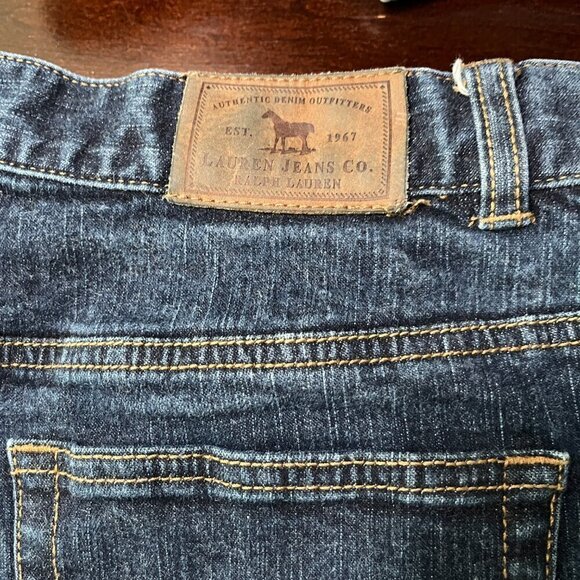 Vintage Ralph Lauren Jeans Dark Wash Denim Logo Button Size 10 - Picture 2 of 6